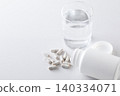 A glass of water and supplements 140334071