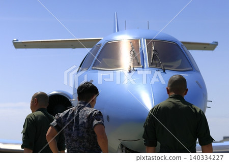 Japan Air Self-Defense Force officer and U-125A 140334227