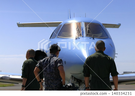 Japan Air Self-Defense Force officer and U-125A Japan Air Self-Defense Force officer and U-125A 140334231