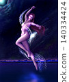 A fairy smiles coldly on the icy lake 140334424