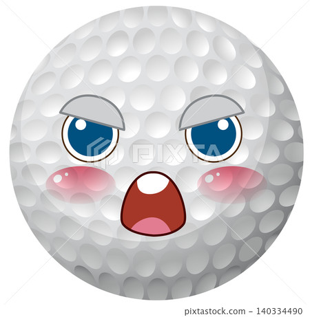 Angry Golf Ball Character Vector Illustration with Expressive Face Angry Golf Ball Character Vector Illustration with Expressive Face 140334490