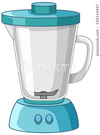 Teal and White Electric Kitchen Blender Vector Illustration on White Background 140334497