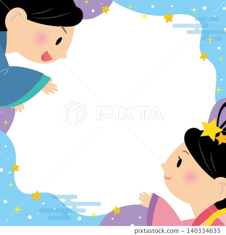 A frame depicting Orihime and Hikoboshi on Tanabata. A frame depicting Orihime and Hikoboshi on Tanabata. 140334635