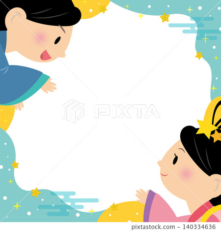 A frame depicting Orihime and Hikoboshi on Tanabata. A frame depicting Orihime and Hikoboshi on Tanabata. 140334636