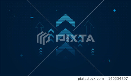 The Arrows up trend groups with mini dots on dark background, blue arrow represents strong upward momentum, symbolizing business vector illustration The Arrows up trend groups with mini dots on dark background, blue arrow represents strong upward momentum, symbolizing business vector illustration 140334897