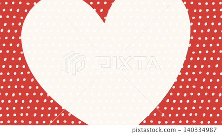 Red polka dot heart Red polka dot heart 140334987