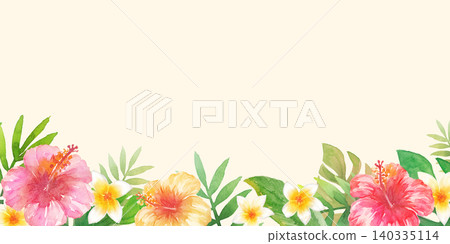 水彩熱帶植物畫框 140335114