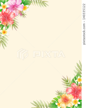 水彩熱帶植物畫框 水彩熱帶植物畫框 140335122