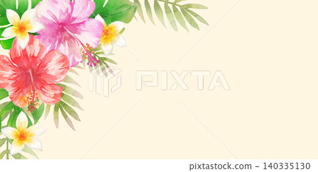 水彩熱帶植物畫框 140335130