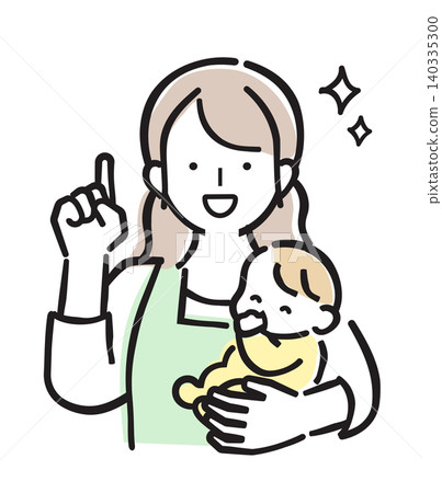 Gentle pastel colors for a mother holding her baby. Gentle pastel colors for a mother holding her baby. 140335300