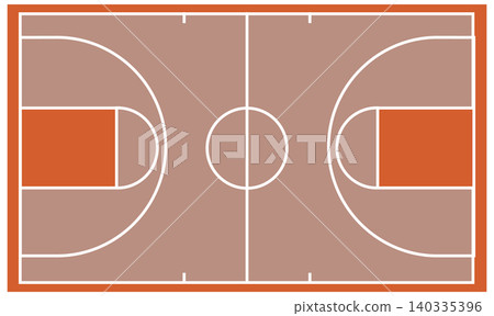 Flat Vector Illustration of Basketball Court Layout Top View Flat Vector Illustration of Basketball Court Layout Top View 140335396
