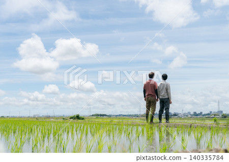 Farmers looking up at the sky (banner) 140335784