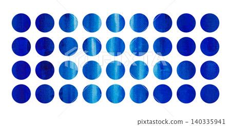A set of round texture elements featuring blue paint on a canvas; vector illustrations for collages and backgrounds. A set of round texture elements featuring blue paint on a canvas; vector illustrations for collages and backgrounds. 140335941