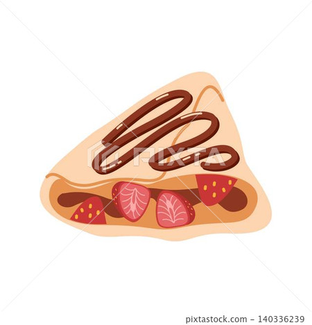 illlustration of crepe with strawberries and chocolate 140336239