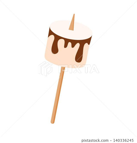 marshmallow dipped in chocolate on stick marshmallow dipped in chocolate on stick 140336245