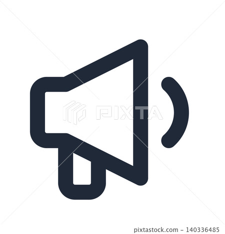 Megaphone line art icon Megaphone line art icon 140336485