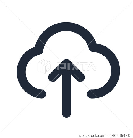 Cloud upload line art icon Cloud upload line art icon 140336488