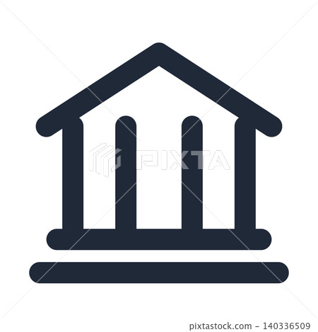 Bank line art icon Bank line art icon 140336509