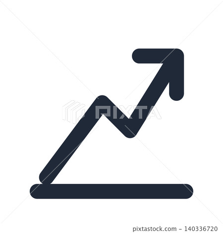 Upward arrow and growth line art icon Upward arrow and growth line art icon 140336720