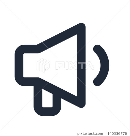 Announcement megaphone line drawing icon Announcement megaphone line drawing icon 140336776