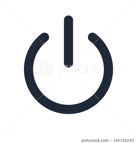 電源按鈕線條圖圖標 電源按鈕線條圖圖標 140336830