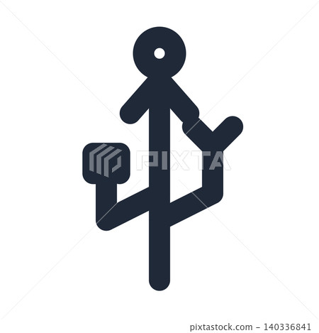 USB 線條藝術圖標 USB 線條藝術圖標 140336841
