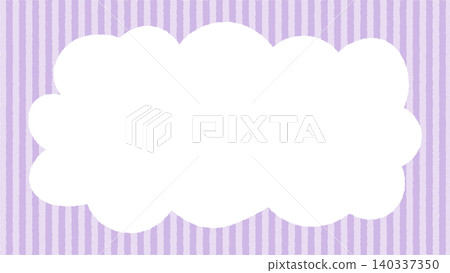 Hand-drawn style fluffy cloud-shaped frame (lavender vertical stripe with transparent space) Purple Hand-drawn style fluffy cloud-shaped frame (lavender vertical stripe with transparent space) Purple 140337350