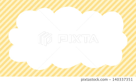 Hand-drawn style fluffy cloud-shaped frame (lemon diagonal stripe with transparent space) Yellow Hand-drawn style fluffy cloud-shaped frame (lemon diagonal stripe with transparent space) Yellow 140337351