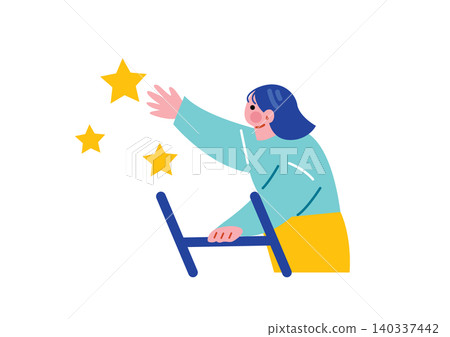Illustration of a woman setting a goal Illustration of a woman setting a goal 140337442