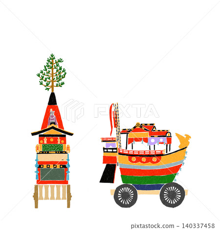 祗園祭:岩戶山與船船花車 祗園祭:岩戶山與船船花車 140337458
