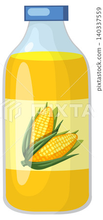 Corn Oil Bottle with Yellow Label Vector Illustration Corn Oil Bottle with Yellow Label Vector Illustration 140337559