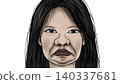 Mask fraud and the reality of "mask beauties" (illustrations of bare faces / 2-piece set for comparison) 140337681
