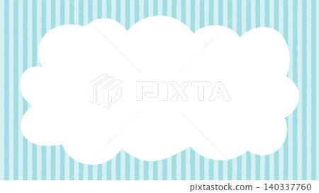 Hand-drawn style fluffy cloud-shaped frame (soda blue vertical stripes, transparent) Light blue Hand-drawn style fluffy cloud-shaped frame (soda blue vertical stripes, transparent) Light blue 140337760