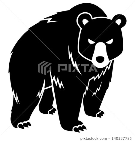 Silhouette of a ferocious bear 140337785