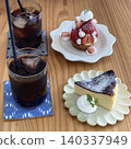 Rich Basque cheesecake, strawberry tart & iced coffee 140337949