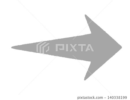A rightward-pointing arrow (without a line) that looks like it was drawn with crayons. 140338199