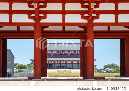 First Great Hall of State, Heijo-kyo Historical Park, Nara City, Nara Prefecture First Great Hall of State, Heijo-kyo Historical Park, Nara City, Nara Prefecture 140338425