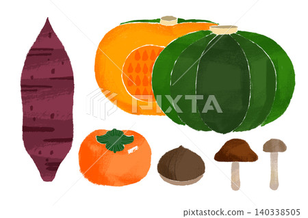 Hand-drawn illustration of autumn vegetables Hand-drawn illustration of autumn vegetables 140338505