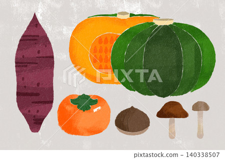 Hand-drawn illustration: Autumn harvest Hand-drawn illustration: Autumn harvest 140338507