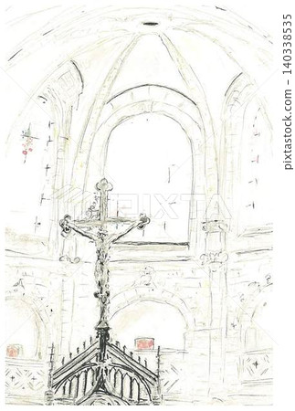 Saint-Pierre Church in Aires-sur-la-Lisse, France Saint-Pierre Church in Aires-sur-la-Lisse, France 140338535