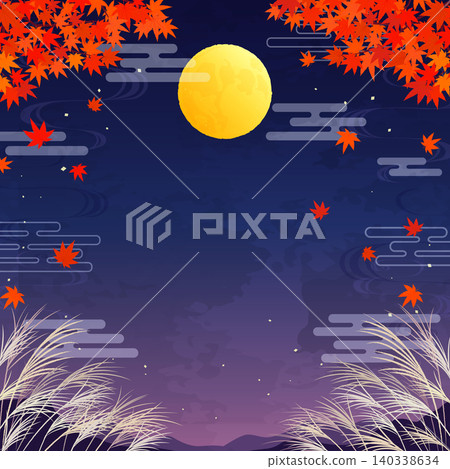 Autumn foliage and moon viewing background 1_square Autumn foliage and moon viewing background 1_square 140338634