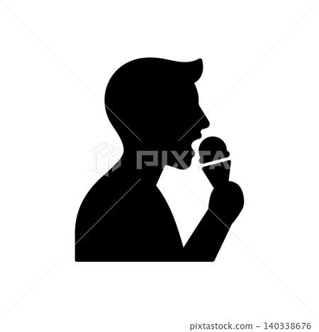 Man Eating Ice Cream Icon Man Eating Ice Cream Icon 140338676