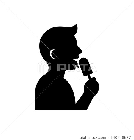 Man Licking Sweet Popsicle Icon 140338677