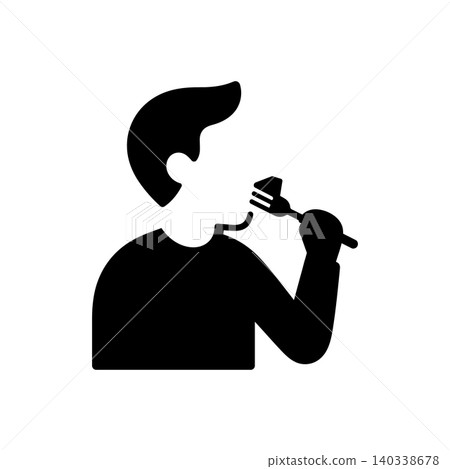 Man Eating With Fork Icon 140338678