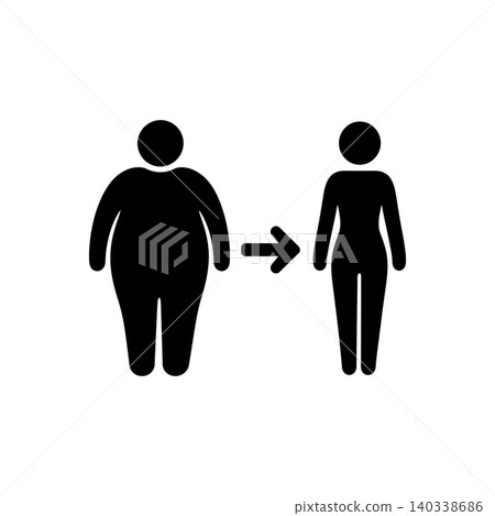 Weight Loss Transformation Icon Weight Loss Transformation Icon 140338686