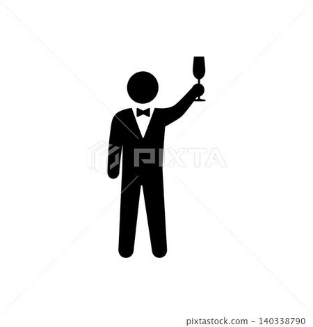Man Toasting Drink Icon Man Toasting Drink Icon 140338790