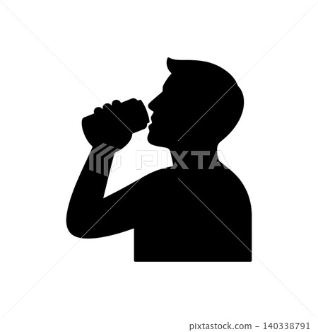 Man Drinking Soda Icon Man Drinking Soda Icon 140338791