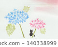 Cat and Hydrangea 01 140338999