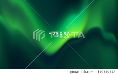 Aurora borealis vector background. Abstract northern lights gradient banner with emerald green blurred neon wavy stripes. Trendy fluid liquid texture cosmic wallpaper design with copy space. Aurora borealis vector background. Abstract northern lights gradient banner with emerald green blurred neon wavy stripes. Trendy fluid liquid texture cosmic wallpaper design with copy space. 140339152