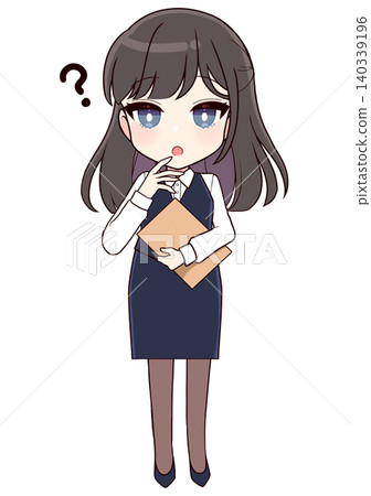 A long-haired office lady who is thinking A long-haired office lady who is thinking 140339196
